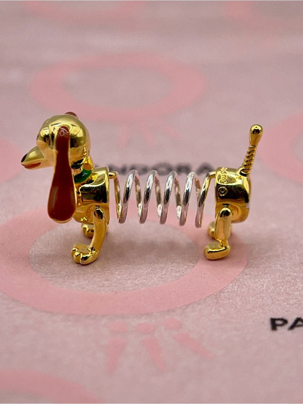 Pandora Disney Pixar Toy Story Slinky Dog Two-Tone Charm - Picture 3 of 8